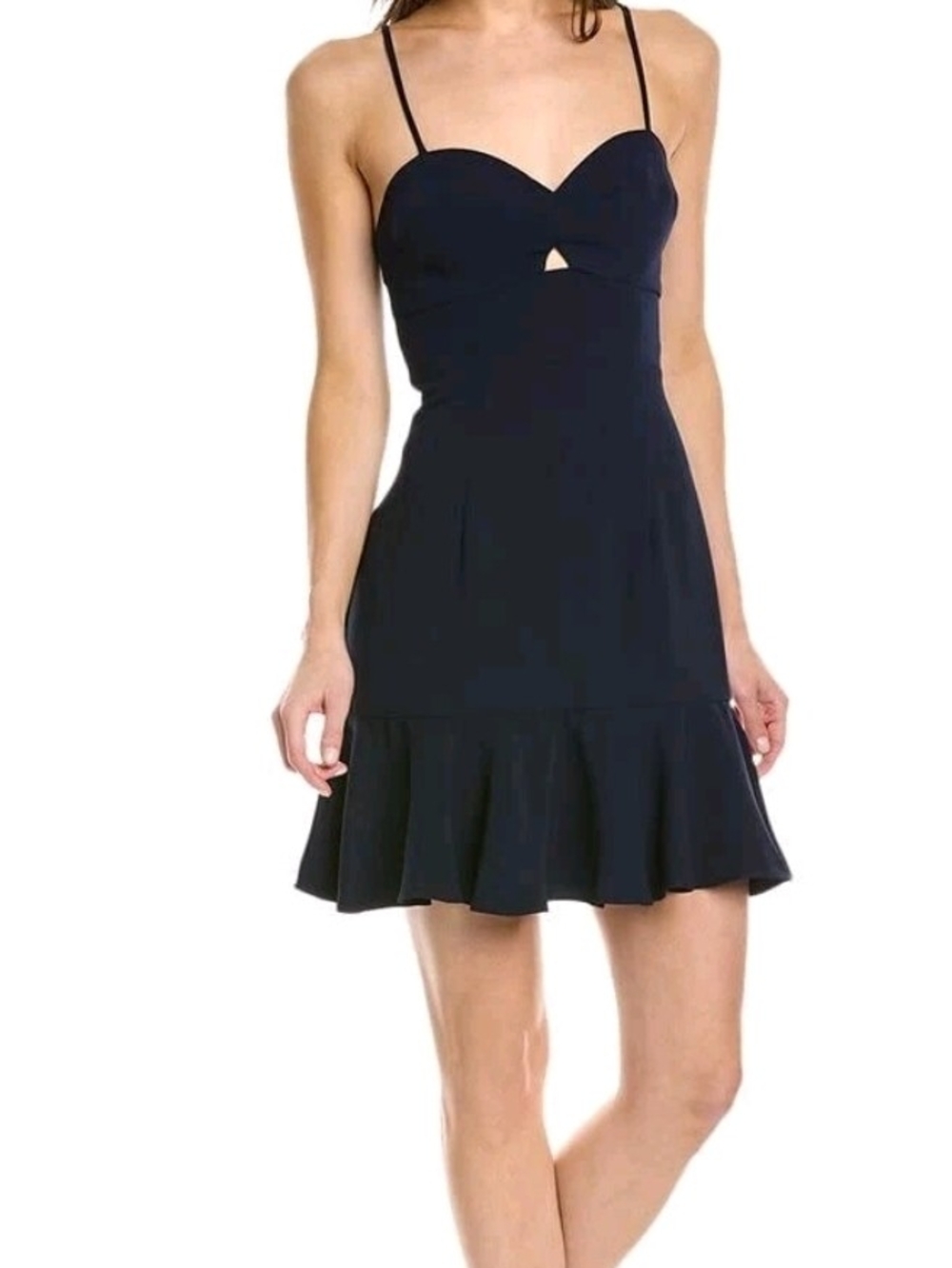 Trina Turk Black Spaghetti-Strap Sweetheart Mini Dress